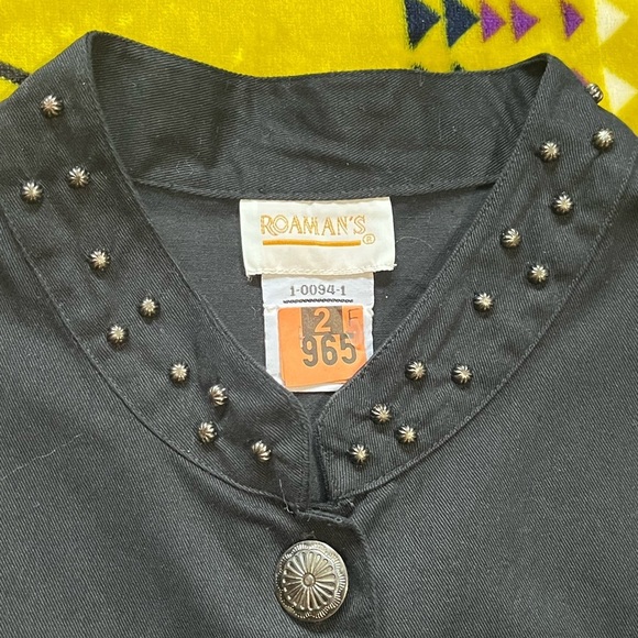 Vintage Western 100% Cotton Concho Embellished Duster Trench Jacket Dress Unisex - Picture 11 of 16